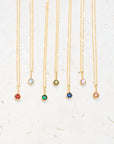 Dainty Birthstone Pendant Necklace