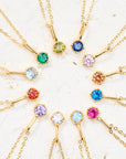Dainty Birthstone Pendant Necklace