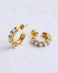 Ava Pearl Hoop Earrings