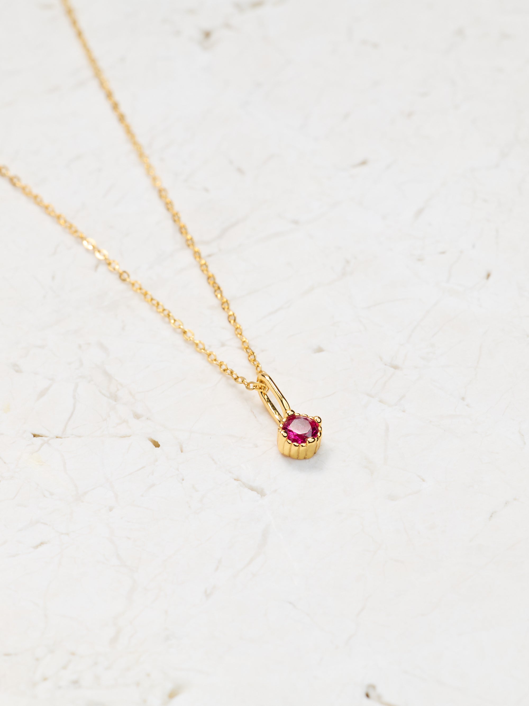 Dainty Birthstone Pendant Necklace