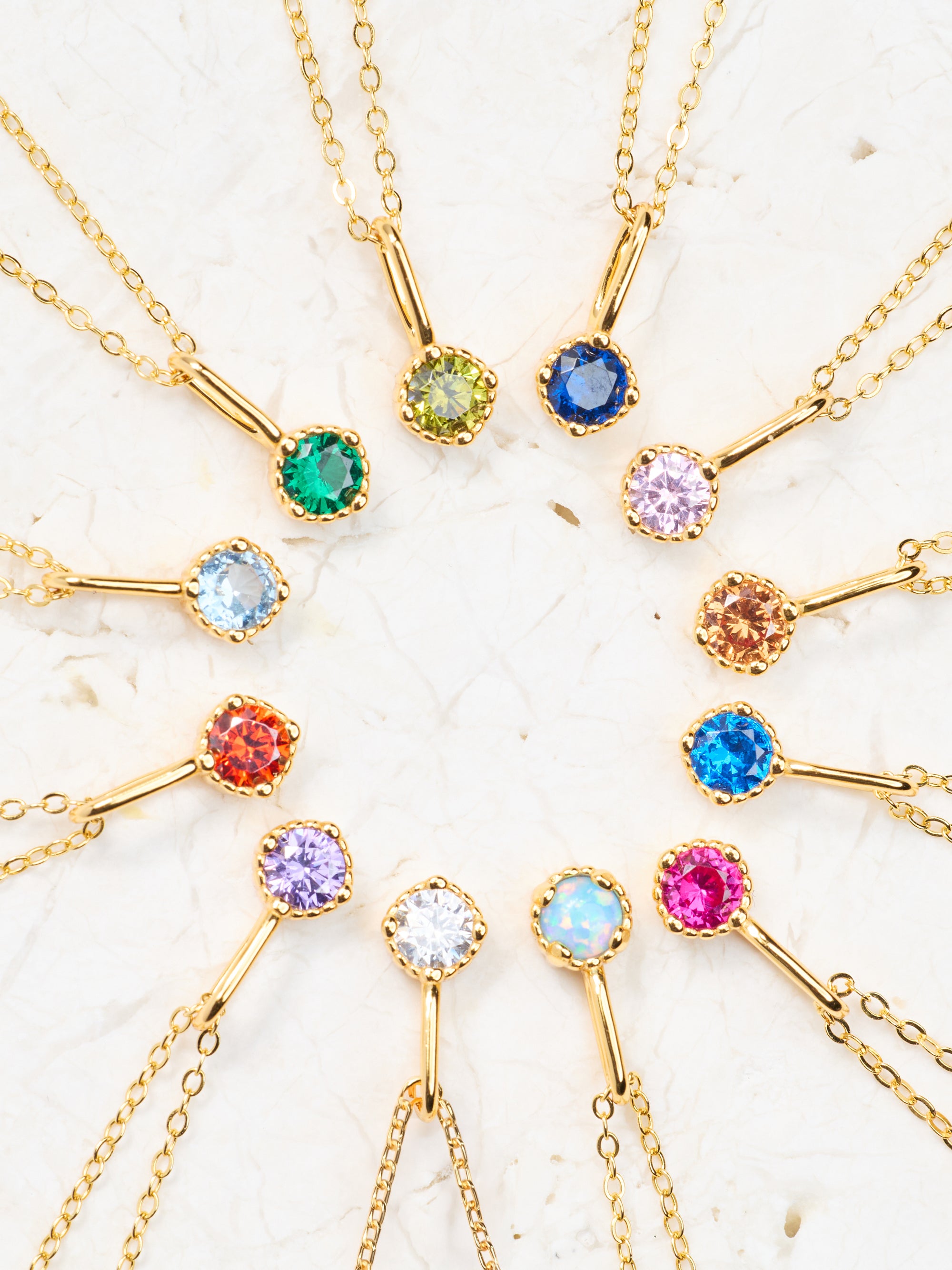 Dainty Birthstone Pendant Necklace