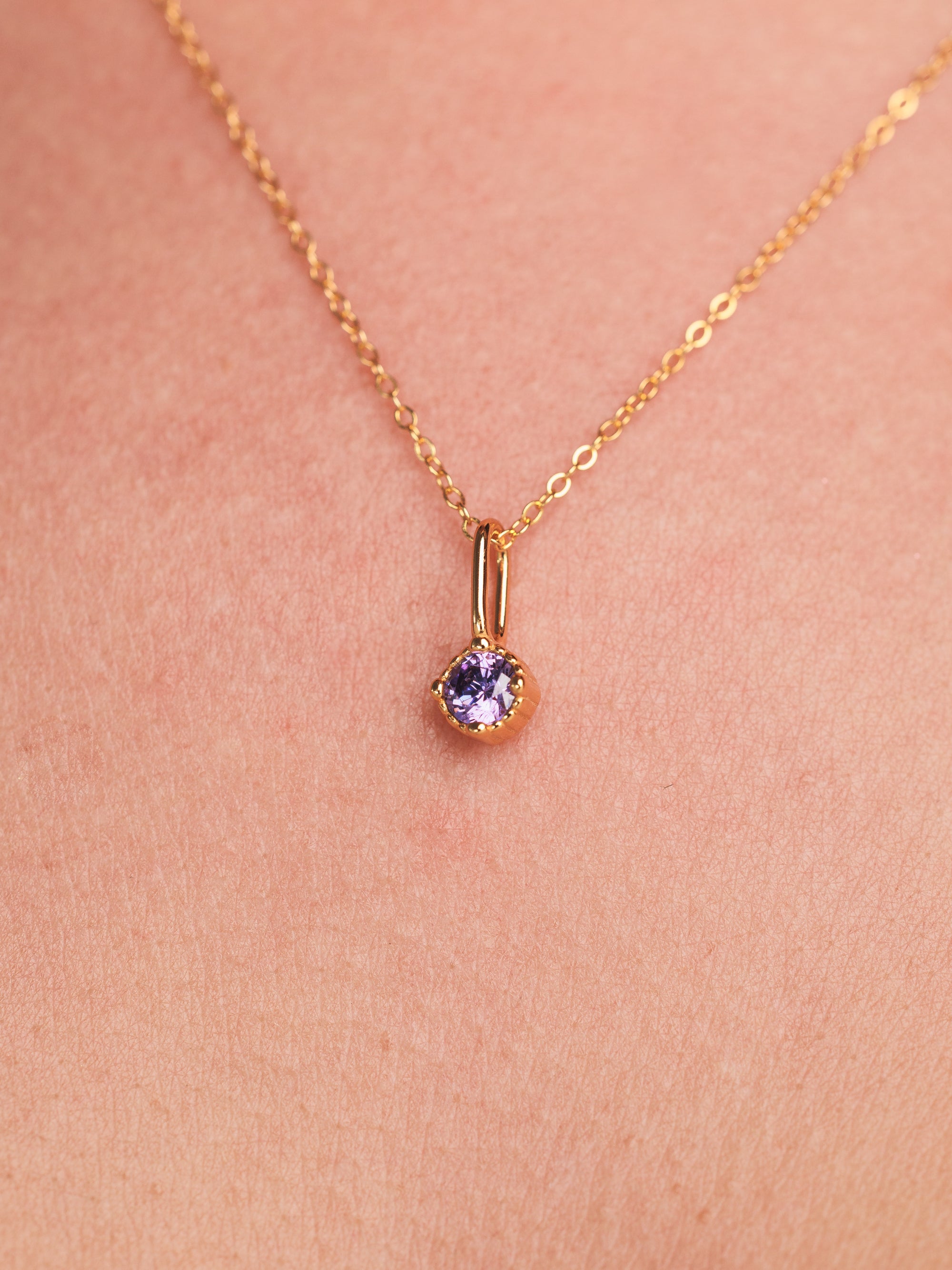 Dainty Birthstone Pendant Necklace